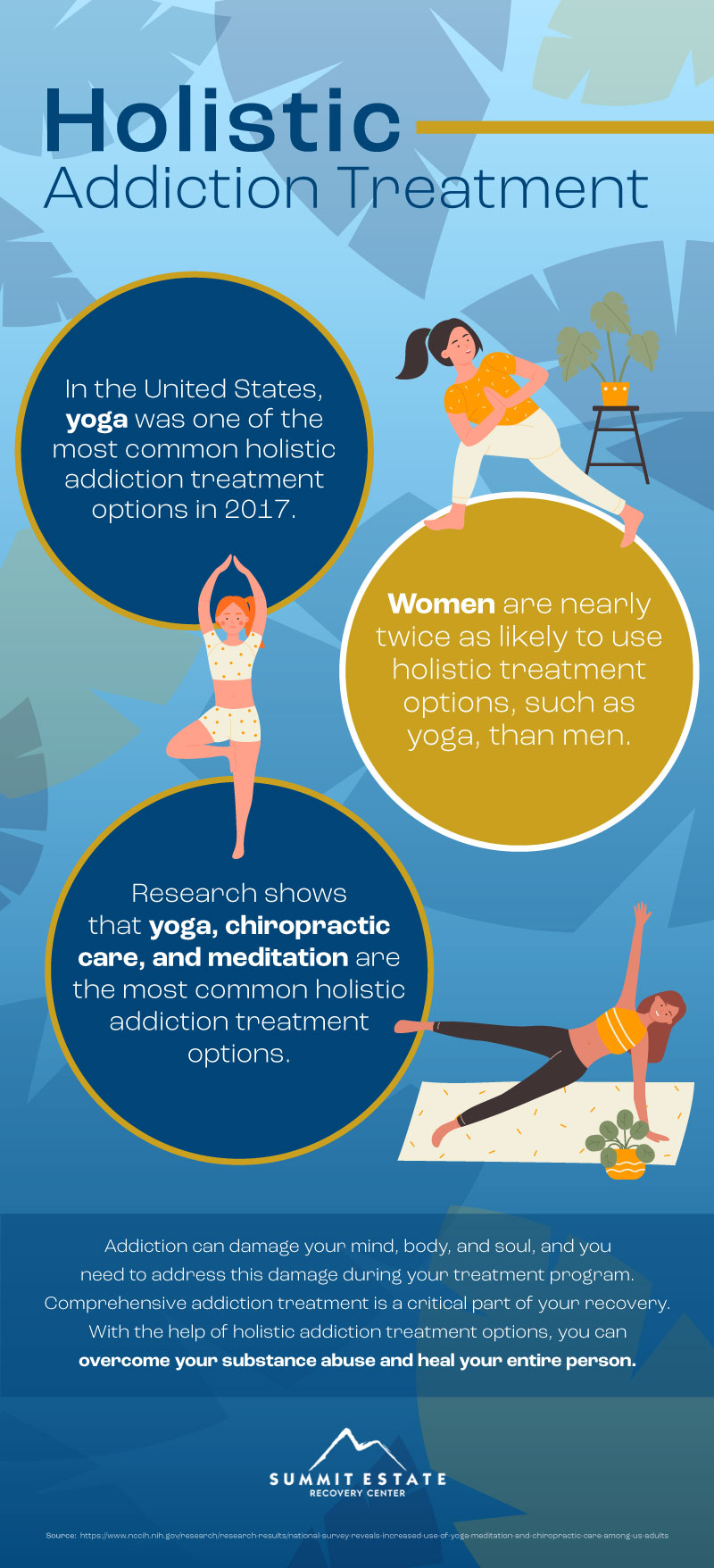 holistic addiction treatment infographic from Summit Estate Recovery Center